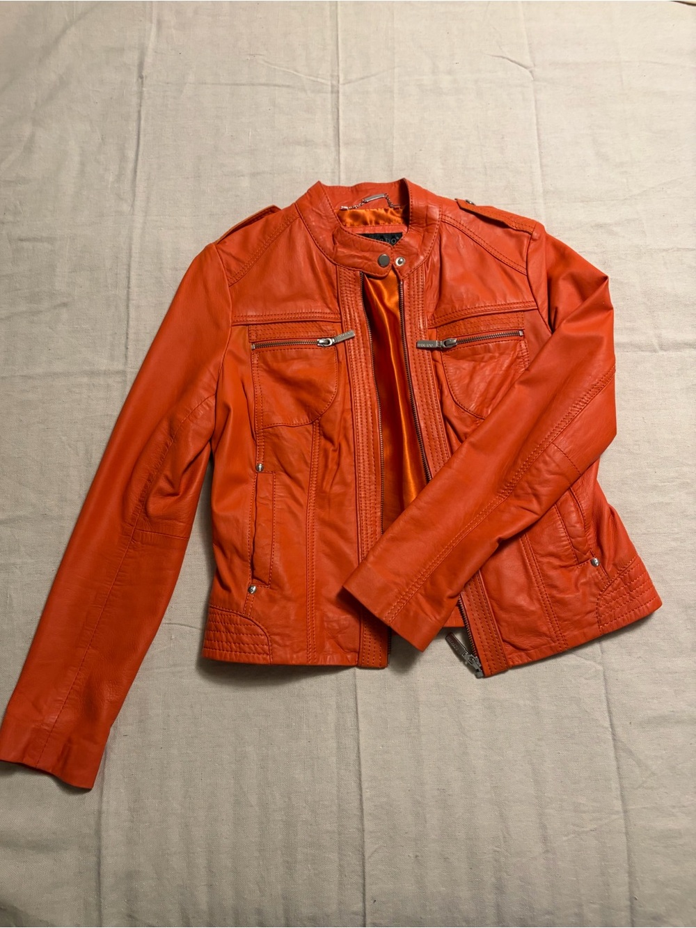 Bernardo Women's Orange Leather Jacket - MP